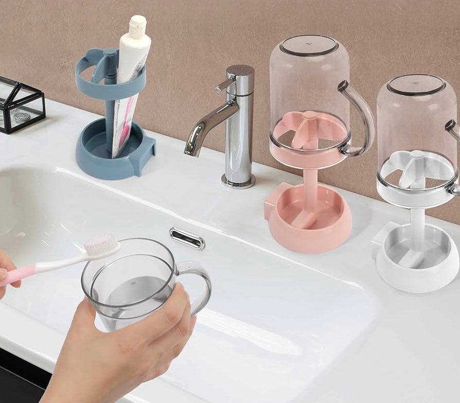 Toothbrush Holder With Wash Cup, Toothbrush And Toothpaste Holders, Bathroom Shelf Toothbrush Storage Rack, Toothpaste Holder Storage Case Toothbrush Holder With Wash Cup, Toothbrush And Toothpaste Holders, Bathroom Shelf Toothbrush Storage Rack, Toothpaste Holder Storage Case
